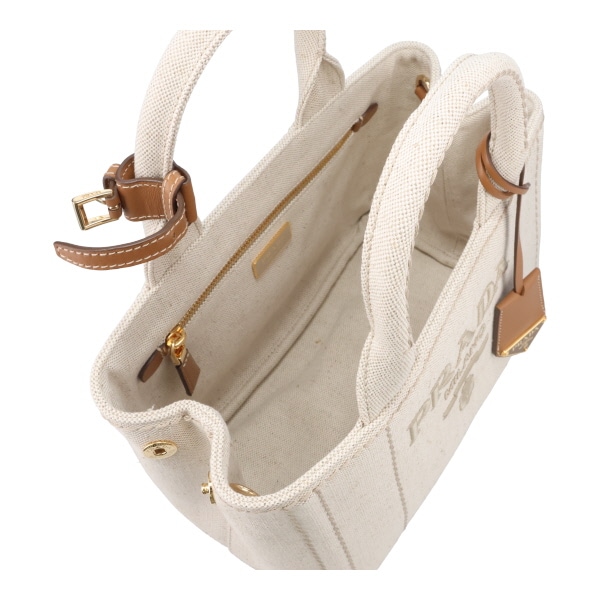【希少】PRADA Jardiniere ロゴ リネンブレンド ミニバッグ 希少】PRADA Jardiniere ロゴ リネンブレンド ミニバッグ