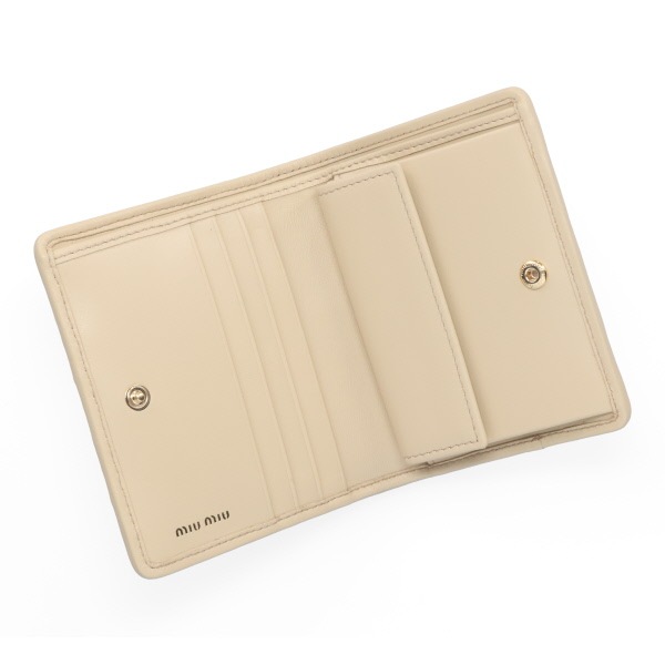 ミュウミュウ 財布 レディース MIUMIU マテラッセレザー 折り財布