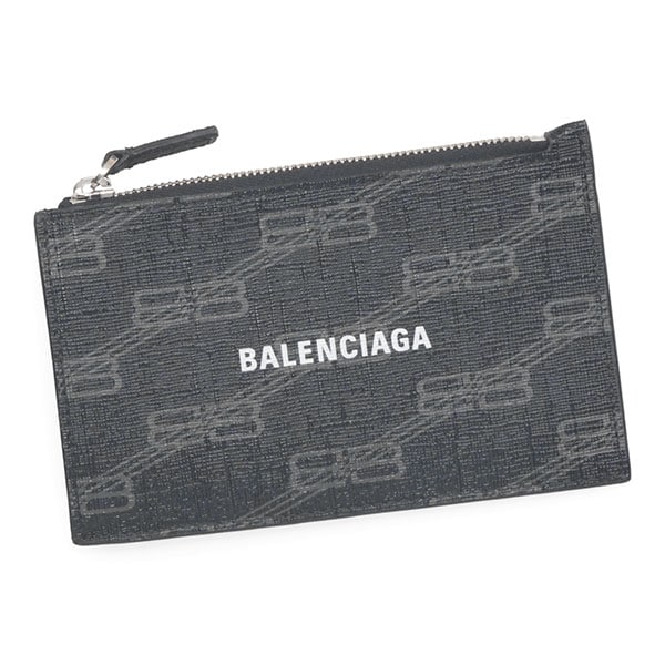 バレンシアガ カード コインケース BALENCIAGA シグネチャー 640535 210D8 1061 ブラック+グレー