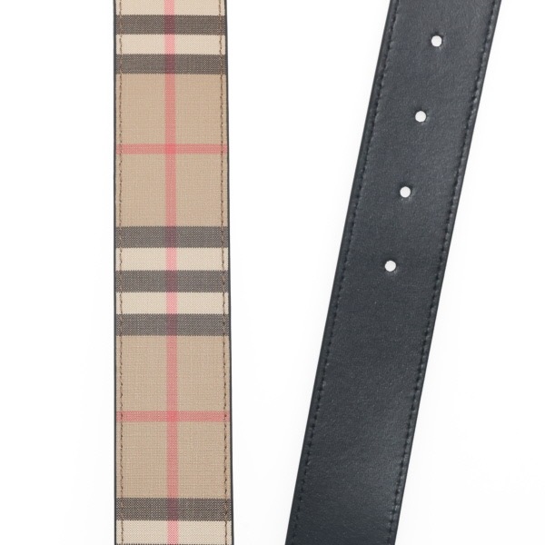 バーバリー ベルト メンズ BURBERRY チェックアンドレザー
