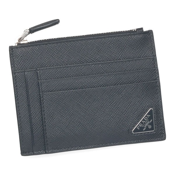プラダ カード コインケース メンズ PRADA サフィアーノトライアングル カードケース 2MC067 QHH F0002 ブラック