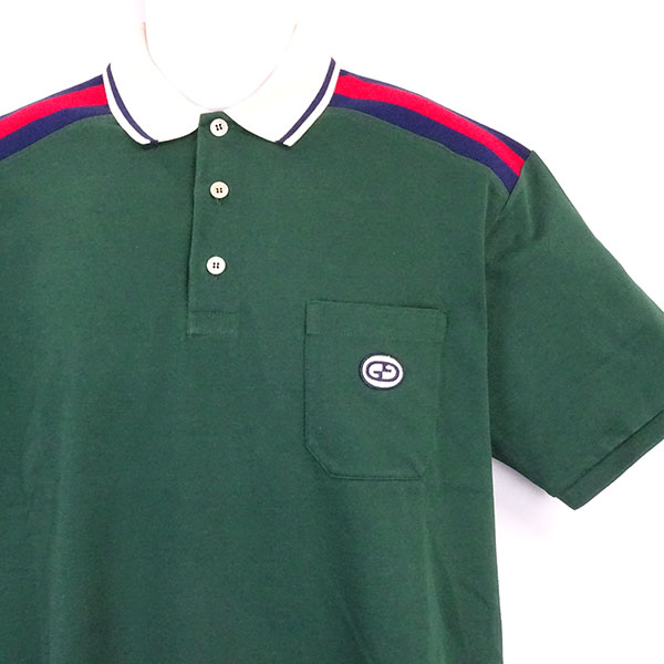 グッチ ポロシャツ メンズ GUCCI 737656 XJF4U 3754 グリーン