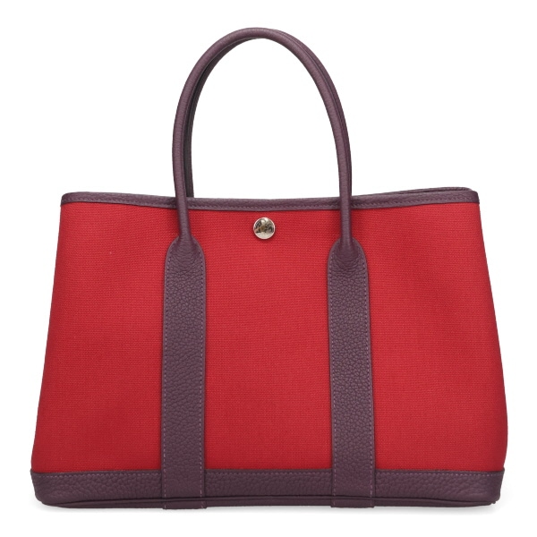 【プレミアム価格】 エルメス ガーデンパーティ TPM 30cm HERMES トワルミリタリー+ネゴンダ レッド系 066751