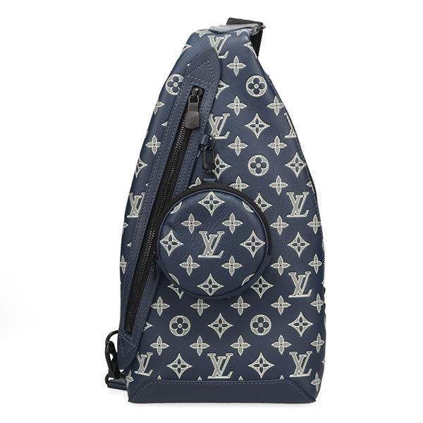 【プレミアム価格】 ルイヴィトン バッグ メンズ LOUIS VUITTON モノグラムシャドウ デュオスリングバッグ ネイビーブルー M24751