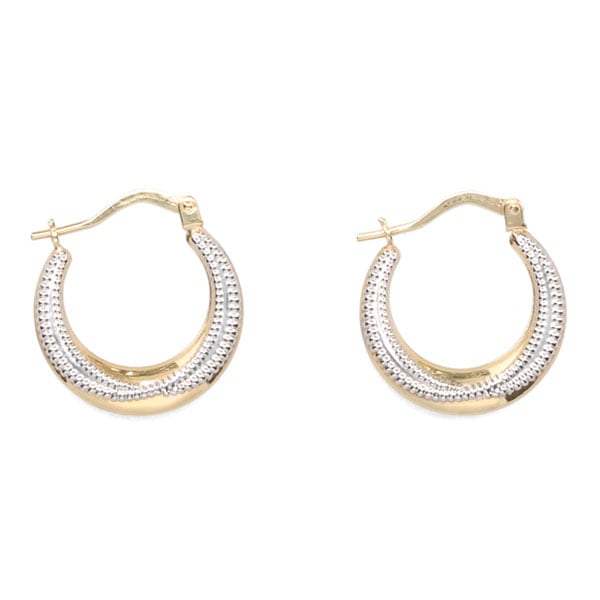 ウノアエレ UNOAERRE K18イエロー/ホワイトゴールドフープピアス 8716