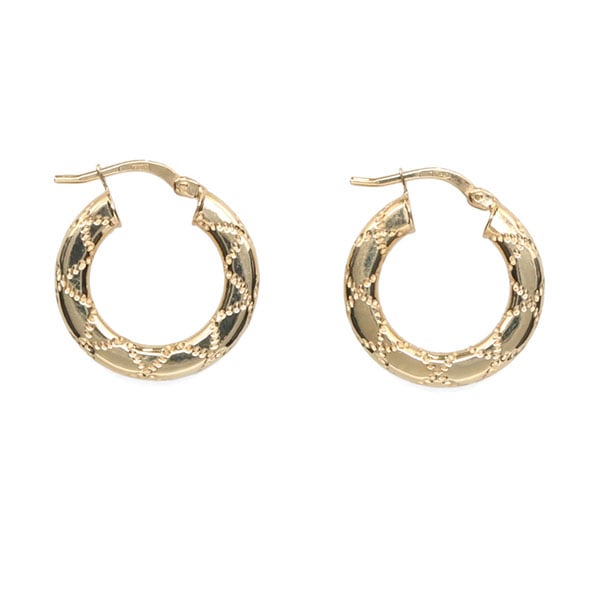 ウノアエレ UNOAERRE K18イエローゴールドデザインフープピアス 30681