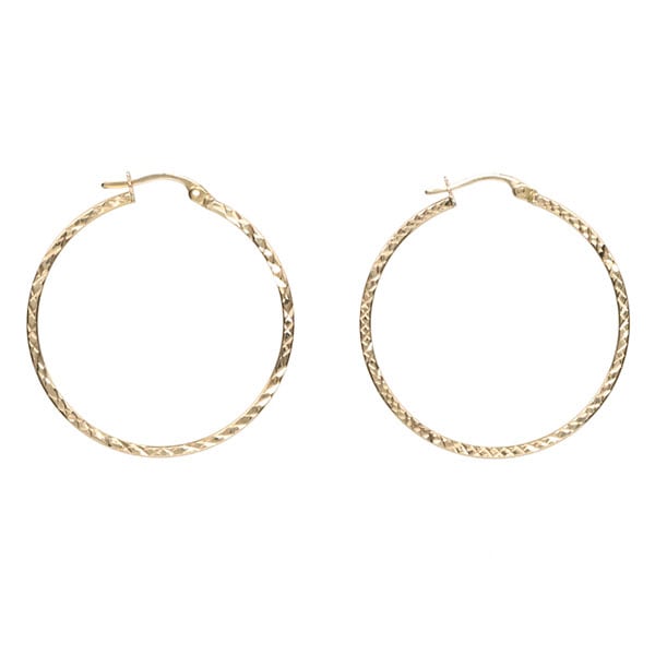 ウノアエレ UNOAERRE K18イエローゴールドデザインフープピアス 30131