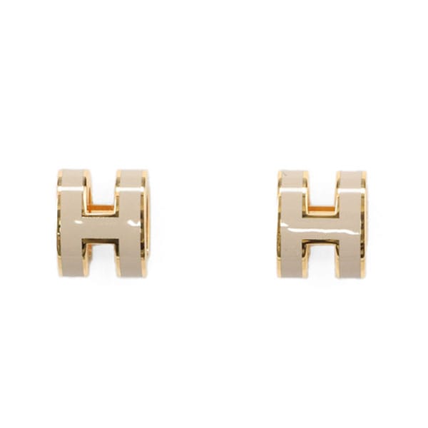 【プレミアム価格】 エルメス ポップアッシュ ミニ ピアス HERMES マロングラッセ ゴールド 608002 POP H ポップH