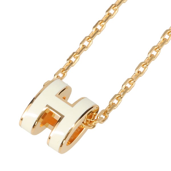 【プレミアム価格】 エルメス ポップアッシュ ネックレス ミニ HERMES2 ホワイト ゴールド 147992 POP H ポップH