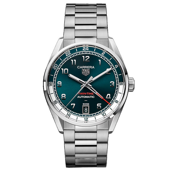 タグホイヤー TAG HEUAR  タグ・ホイヤー カレラ デイト ツインタイム 自動巻 41 mm スティール製 WDA2114.BA0043