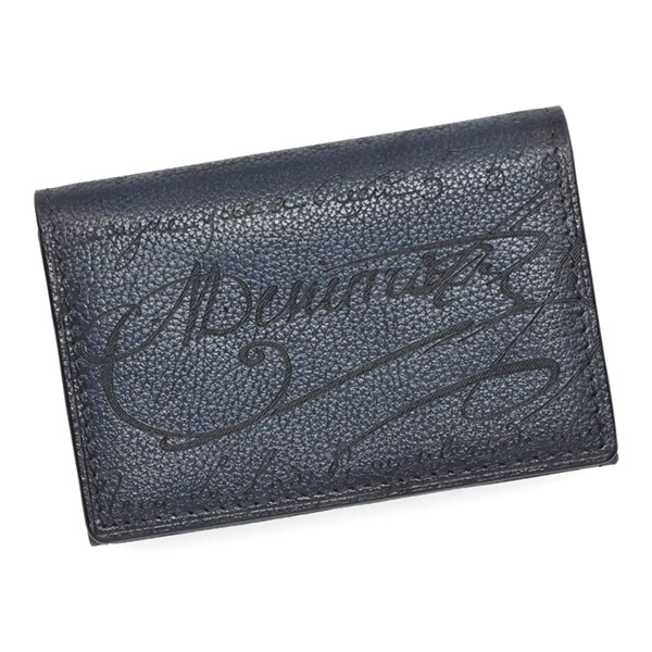 ベルルッティ】限定色ダークブルー ワパ スクリプトレザー ケース 財布