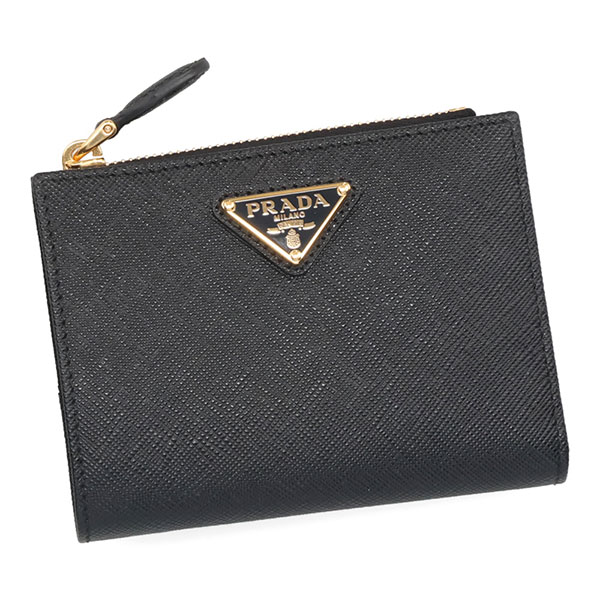 プラダ 財布 レディース PRADA サフィアーノトライアングル 1ML050 QHH F0002 ブラック