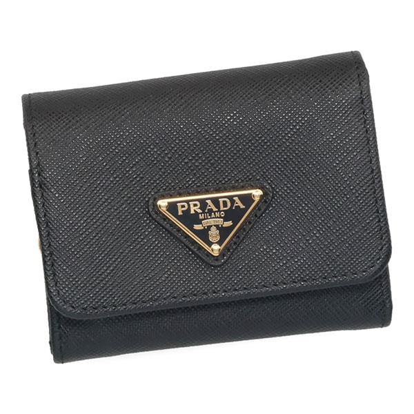 プラダ 財布 レディース PRADA サフィアーノトライアングル 1MH044 QHH F0002 ブラック