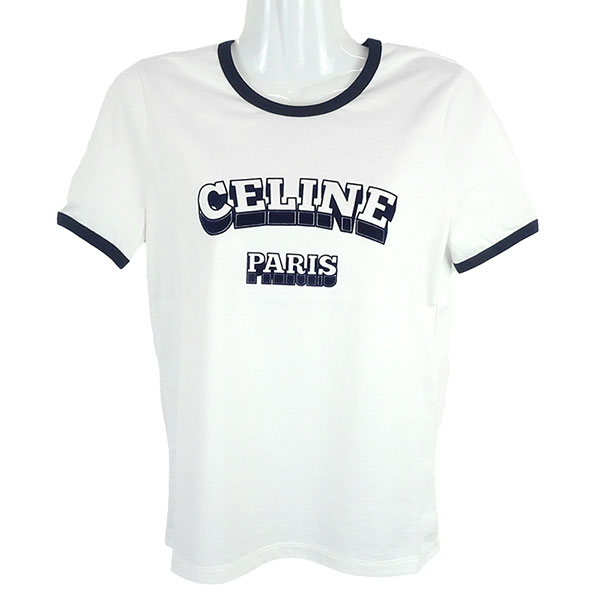 セリーヌ Tシャツ レディース CELINE 2X36H 671Q 01MA ホワイト サイズXS