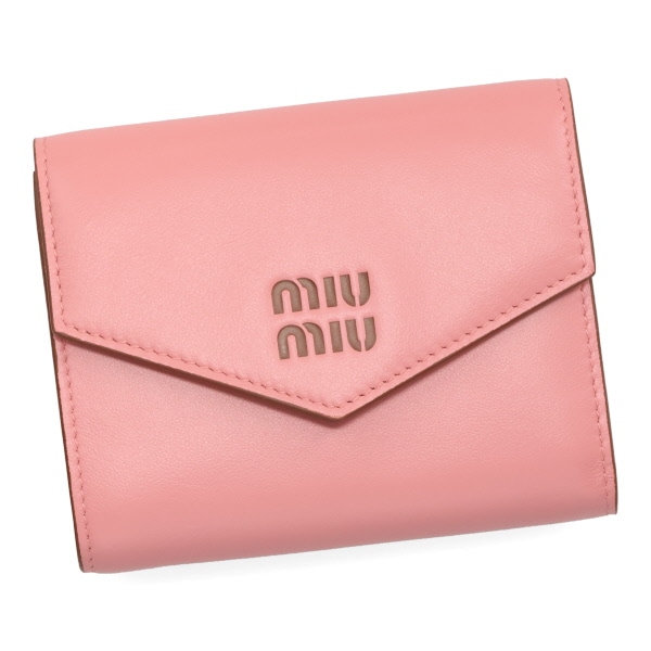 ミュウミュウ 5MH040 2CV6 F04AN CAMELIA+COGNAC カメリアピンク ミュウミュウ 財布 レディース MIUMIU レザー財布 5MH040 2CV6
