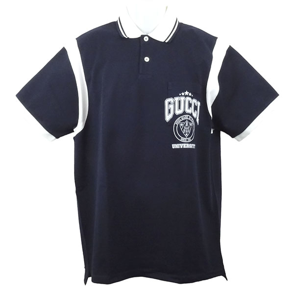 グッチ ポロシャツ メンズ GUCCI 811426 XJG2A 4027 ネイビー サイズL