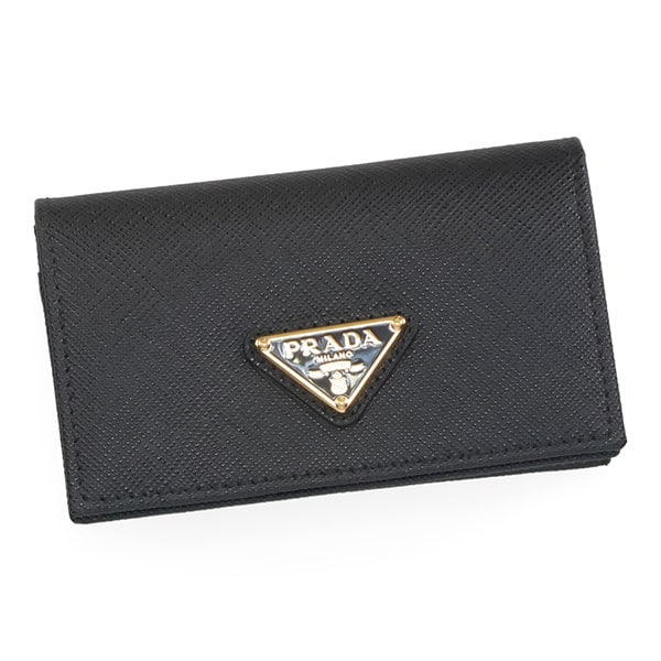 プラダ 名刺入れ レディース PRADA サフィアーノトライアングル カードケース 1MC122 QHH F0002 ブラック