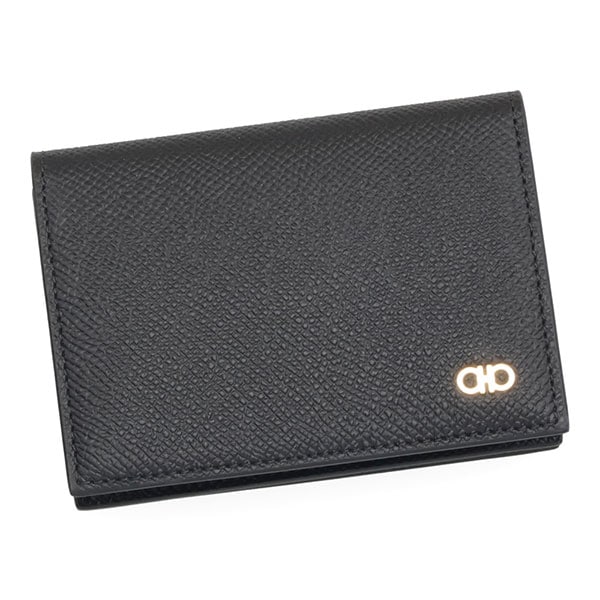 フェラガモ 名刺入れ メンズ FERRAGAMO ダブルガンチーニ 661607 781793 ブラック フェラガモ 名刺入れ メンズ FERRAGAMO ダブルガンチーニ 661607