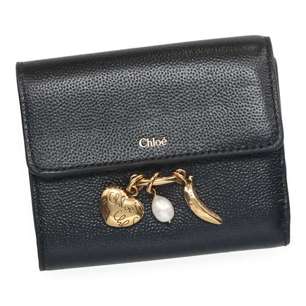 クロエ 財布 レディース Chloe クロエチャームズ スモールトリフォールドウォレット CH25AP976 Q12 001 ブラック クロエ 財布 レディース Chloe クロエチャームズ スモールトリ