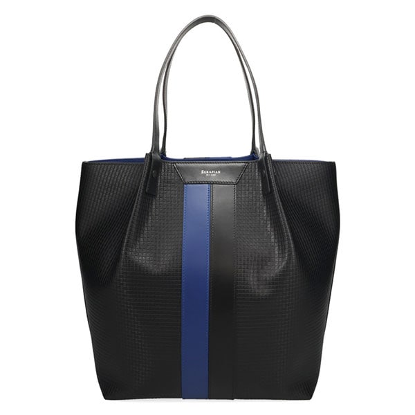 セラピアン バッグ メンズ SERAPIAN ステパン ヴァーティカル シークレットトート 713733B 0004 BI6 ブラック+ウインターブルー