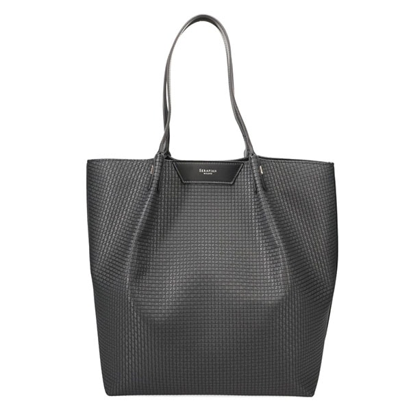 セラピアン バッグ メンズ SERAPIAN ステパン ヴァーティカル シークレットトート 713733J 0004 CC3 アスファルトグレー+ブラック
