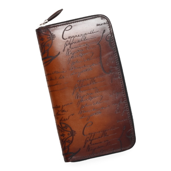 【プレミアム価格】 ベルルッティ 財布 BERLUTI イタウバ スクリットレザー ロングジップウォレット ブラウン 307758