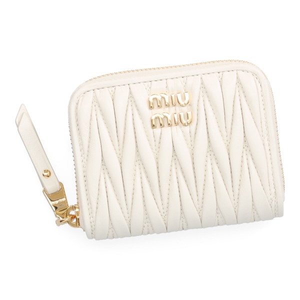 ミュウミュウ 財布 レディース MIUMIU マテラッセレザー コインケース 5MM268 AFPP F0009 BIANCO ホワイト