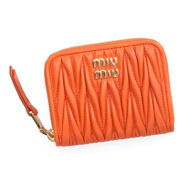 ミュウミュウ 財布 レディース MIUMIU マテラッセレザー コインケース 5MM268 AFPP F0049 ARANCIO オレンジ