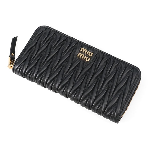 ミュウミュウ 財布 レディース MIUMIU ラージ マトラッセ ナッパレザー