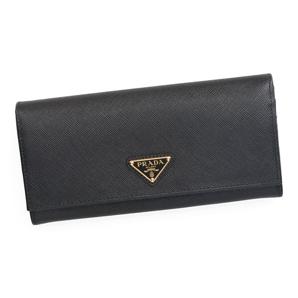 プラダ 財布 レディース PRADA サフィアーノトライアングル長財布 1MH132 QHH F0002 NER0 ブラック
