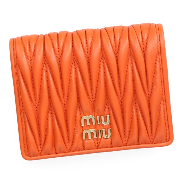 ミュウミュウ 財布 レディース MIUMIU マテラッセレザー折り財布 5MV204 AFPP F0049 ARANCIO オレンジ