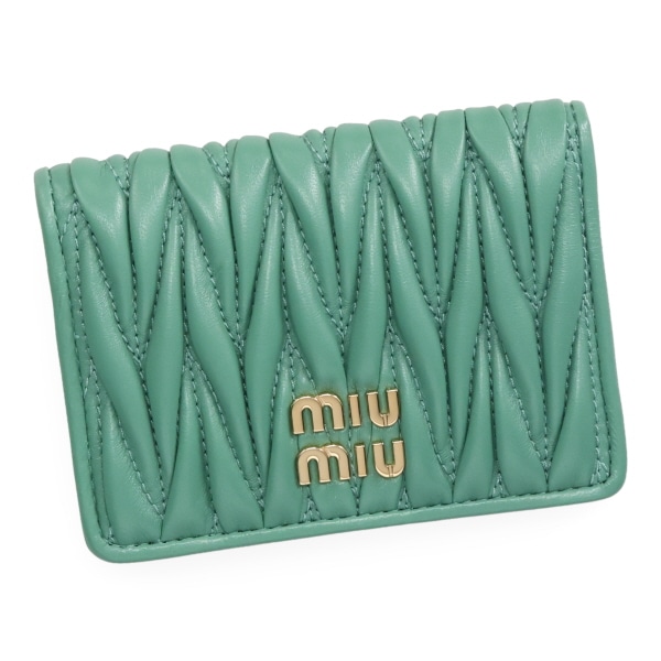ミュウミュウ カードケース レディース MIUMIU マテラッセレザー 5MC103 2FPP F0092 SALVIA グリーン ミュウミュウ カードケース レディース MIUMIU マテラッセレザー