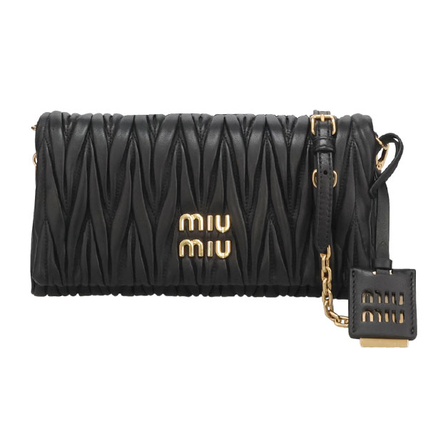 ミュウミュウ バッグ レディース MIUMIU マテラッセレザー 5BH080 N88 F0002 NERO ブラック
