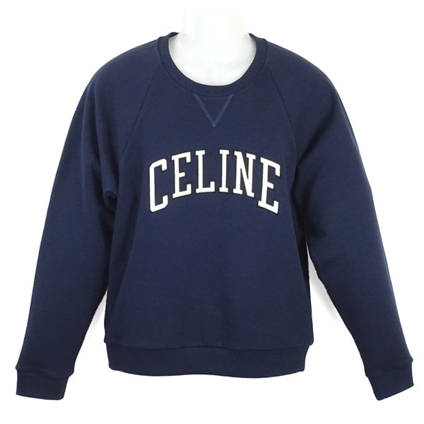 セリーヌ スウェット メンズ CELINE レギュラースウェットシャツ RY0HD670Q FZD6 ネイビー/エクリュ/ ブラック サイズM ※サイズ別の在庫状況はお問合せください。