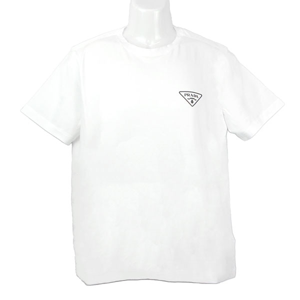 プラダ Tシャツ メンズ PRADA UJN880 RWM0 1U1R BIANCO ホワイト サイズL ※サイズ別の在庫状況はお問合せください。