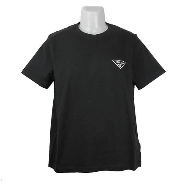 プラダ Tシャツ メンズ PRADA UJN880 RWM0 1U1R NERO ブラック サイズL ※サイズ別の在庫状況はお問合せください。