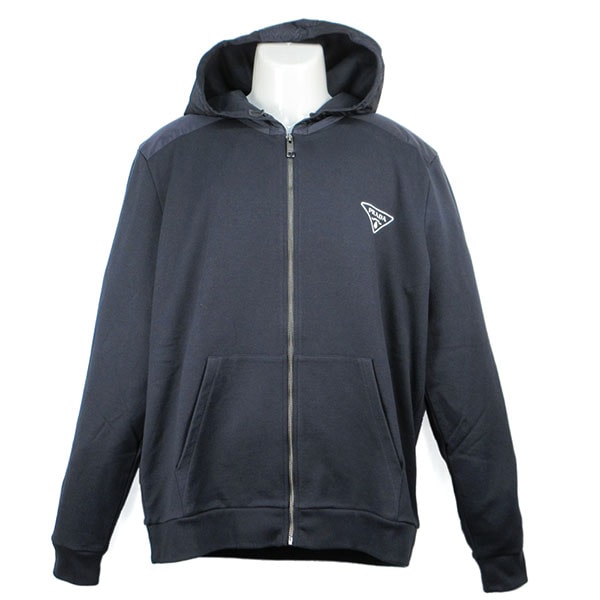 プラダ ジップアップフーディ メンズ PRADA UJL19A R232 1077 BLEU ブルー サイズXL プラダ ジップアップフーディ メンズ PRADA UJL19A R232 1077 BLEU