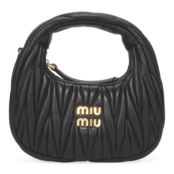 ミュウミュウ バッグ レディース MIUMIU ワンダー マテラッセレザー ホーボーミニバッグ 5BP078 AN88 F0002 NERO ブラック