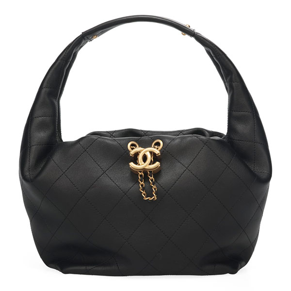 【プレミアム価格】 シャネル バッグ レディース CHANEL ホーボーバッグ AS5976 B22897 94305 ブラック マットゴールド金具