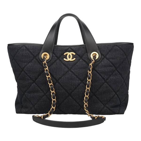 シャネル バッグ レディース CHANEL ドーヴィル カバトート AS6007 B22947 94305 ブラックデニム マットゴールド金具 プレミアム価格】 シャネル バッグ レディース CHANEL ドーヴィル