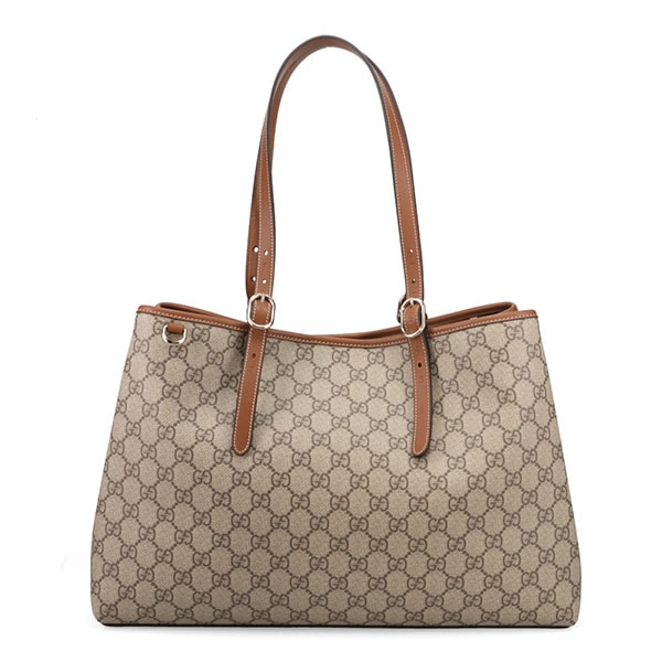 グッチ バッグ レディース GUCCI GGエンブレム ラージトートバッグ 815213 FAD6L 9758 ベージュ+ブラウン