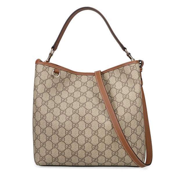 グッチ バッグ レディース GUCCI GGエンブレム ミディアムバケットバッグ 815103 FAD6L 9758 ベージュ+ブラウン