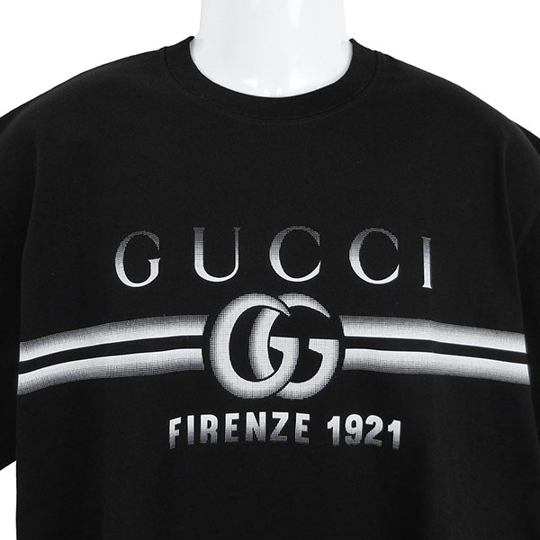 グッチ Tシャツ メンズ GUCCI プリント コットンジャージーTシャツ 785345 XJGKJ 1070 ブラック サイズL グッチ Tシャツ メンズ GUCCI プリント コットンジャージーTシャツ