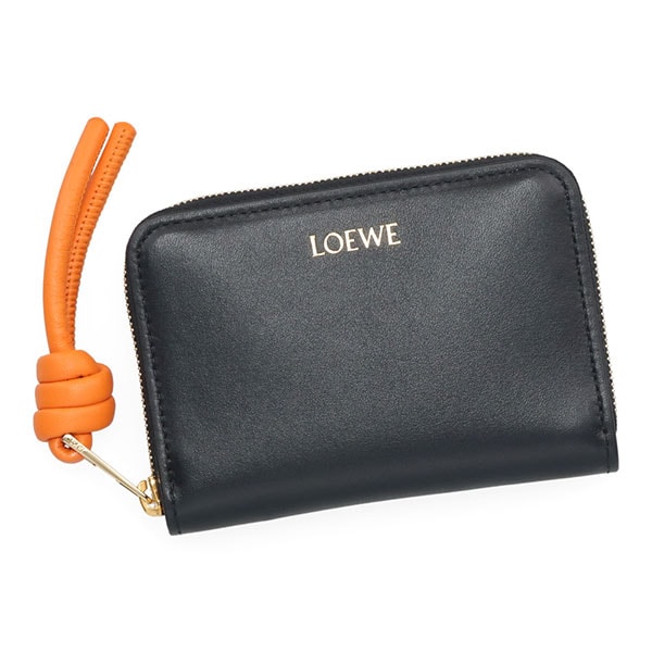 ロエベ 小銭入れ レディース LOEWE ジップ コインパース CEM1ZCPX02 6036 ブラック+オレンジ