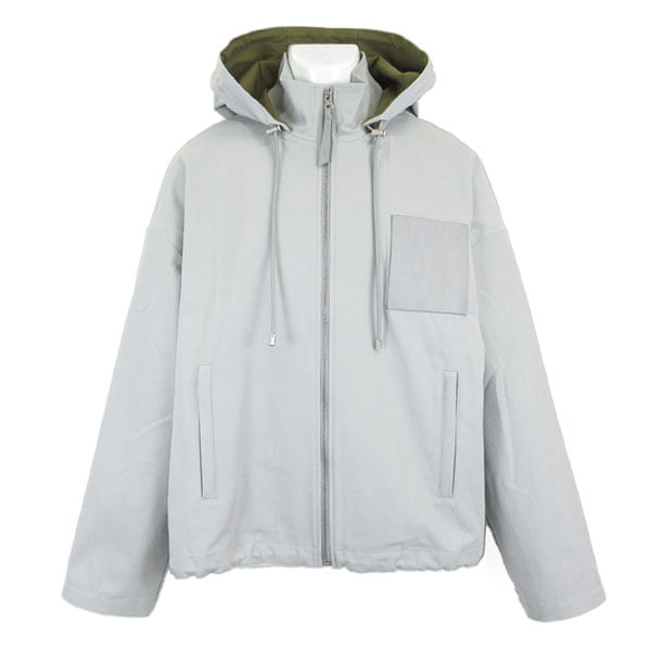 ロエベ ジャケット メンズ LOEWE フーデッドジャケット H526Y02WCO 1130 ライトグレー サイズ46 Sサイズ相当