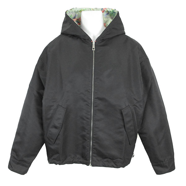 ロエベ リバーシブルジャケット メンズ LOEWE フーデッドジャケット H526Y02WC3 4107 グリーン/レッド サイズ48 Mサイズ