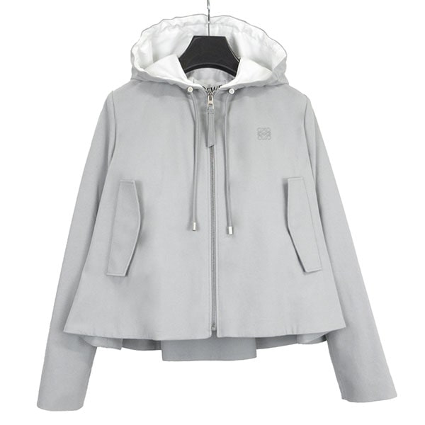 ロエベ ジャケット レディース LOEWE フーデッドジャケット S359Y02XEG 1130 ライトグレー サイズ34 XSサイズ相当