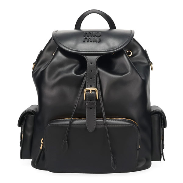 ミュウミュウ バッグ レディース MIUMIU レザーバックパック 5BZ042 2CRW F0002 NERO ブラック