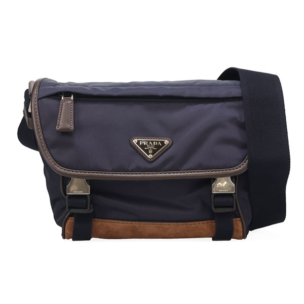プラダ バッグ メンズ PRADA リナイロン ショルダーバッグ 2VD066 384 F0C1B BLU+CAFFE ネイビー+ブラウン