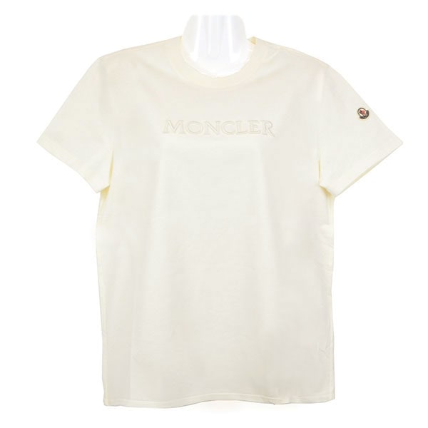 モンクレール Tシャツ レディース MONCLER 8C00021 89AUO 037 ホワイトアイボリー サイズL ※サイズ別の在庫状況はお問合せください。